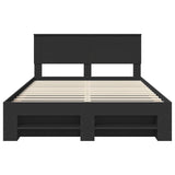 Bed Frame with Headboard Black 140 x 200 cm Engineered Wood 3408754