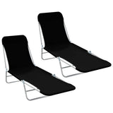 Sunlounger Set of 2 Black 44300