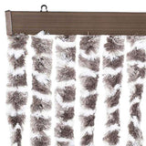 Fly Curtain Taupe and White 100x200 cm Chenille 377405