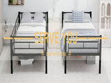 Black thickened reinforced metal high-low bed with simple wrought iron upper and lower bunk beds for W3987P434163