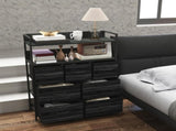 Rustic Chest of Seven Fabric Drawers - Black T3398P342220