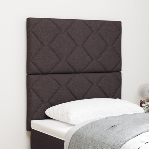 ZNTS LED Headboard Diamond Blocks Design Dark Brown 80 cm Fabric 3338478