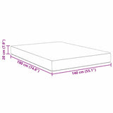 Bed Mattress with Mattress Cream 140 x 190 cm Fabric 42008288