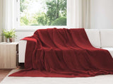 Throw Blankets 6 pcs Bordeaux Red 220 x 240 cm Fleece 42016819