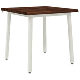 70 x 70 x 75 cm Solid Acacia Wood Dark Brown and White Square 937482