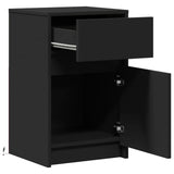 ZNTS Bedside Cabinets with LED Lights 2 pcs Black Engineered Wood 852001