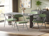 Set of Four Folding Corduroy Seat Chairs - Green T3398P377924