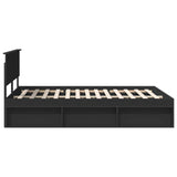 Bed Frame with Headboard Black 140 x 200 cm Solid Pine Wood 3410592
