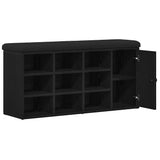 Storage Bench Black Oak 102 x 32 x 50 cm Engineered Wood 862986