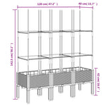 ZNTS Garden Planter with Trellis Black 120x40x142.5 cm PP 367958