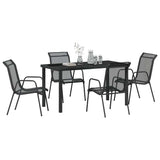 Garden Dining Set 5 pcs Black Powder-Coated Steel 3379137