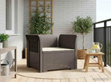 1-Seater Armchair with Cushion Rattan Look PP Light Grey 8011864