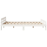 Bed Frame without Mattress White 140x200 cm Solid Wood Pine 855473