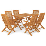7 Piece Garden Dining Set Solid Teak Wood 3059604