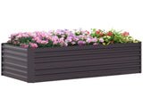 Raised Beds for Garden, Galvanised Steel Outdoor Planters with Multi-reinforced Rods, 180 x 90 x 59 T3398P322096