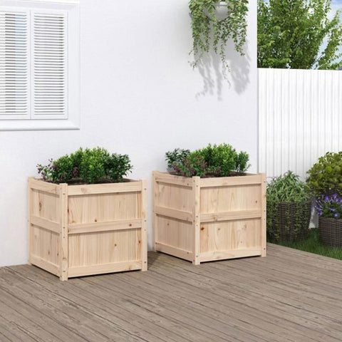 Garden Planters 2 pcs Solid Wood Pine 837425