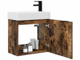 Bathroom Vanity Unit with Tap Smoked Oak 45.5 x 22.5 x 84 cm 889437