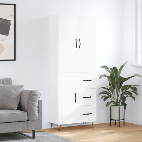 Highboard White 69.5x34x180 cm Engineered Wood 3198089