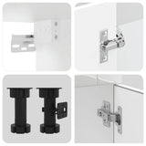 4 Piece Kitchen Cabinet Set Porto High Gloss White Engineered Wood 3314873