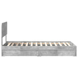 Storage Bed Concrete Grey 90 x 200 cm Engineered Wood 3412314