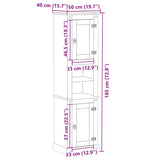 Bathroom Cabinet Corona 50x40x185 cm Solid Wood Pine 4002792