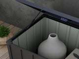 450L Galvanised Steel Garden Storage Box, with Wheels - Dark Grey T3398P311636
