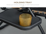 Zero Gravity Lounger Chair, Folding Reclining Patio Chair with Shade Cover, Padded Seat, Cup Holder, T3398P315981
