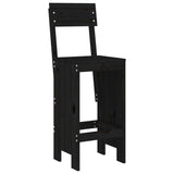 3 Piece Garden Bar Set Black Solid Wood Pine 3157797