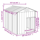 Dog House with Roof Anthracite 117x153x123 cm Galvanised Steel 172348