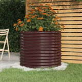 Garden Planter Galvanised Steel 80x80x68 cm Brown 318860
