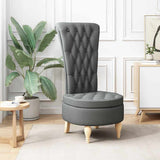 Slipper Chair Dark Grey 56.5 x 70 x 110 cm Fabric 42020679