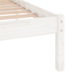 Bed Frame without Mattress White Solid Wood Double 809993