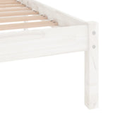 Bed Frame without Mattress White Solid Wood Double 809993