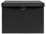 Storage Box Set of 10 Black Non-woven fabric 288334
