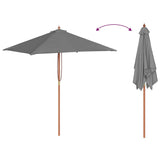 44535 Outdoor Parasol with Wooden Pole 150x200 cm Anthracite