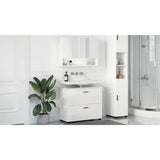 Bathroom Furniture Set with Drawer 2 pcs High Gloss White 3393017
