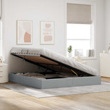 Storage Bed with Mattress Light Grey 180 x 200 cm Fabric 3370028