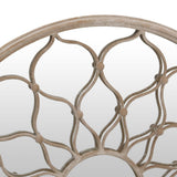 Garden Mirror Sand 60x3 cm Iron Round for Outdoor Use 318367