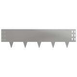 Lawn Edging 20 pcs 100 x 25 cm Steel Silver 8008618