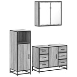 3 Piece Bathroom Furniture Set Grey Sonoma Engineered Wood 3300963
