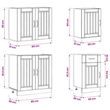 7 Piece Kitchen Cabinet Set Lucca High Gloss White Engineered Wood 3314773