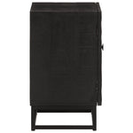 ZNTS Bedside Cabinet Black 40x30x50 cm Solid Wood Mango and Iron 372004