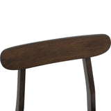 Dining Chair 2 pcs Dark Brown and Black Solid Rubber Wood 42020484
