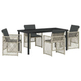 Garden Dining Set 5 pcs Light Grey Poly Rattan 3380639