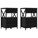 Bedside Cabinet 2 pcs Black Oak 40 x 31 x 60 cm Engineered Wood 859461