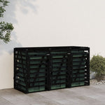 Triple Wheelie Bin Storage Black Solid Wood Pine 3157695