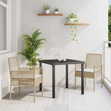 Garden Chair 2 pcs Beige 55 x 53 x 85 cm Poly Rattan 42003449