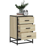 ZNTS Bedside Cabinet Sonoma Oak 40x34.5x60 cm Engineered Wood and Metal 848720