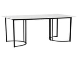 140 x 80cm Dining Table,, Kitchen Table, Metal Frame Rectangular Dining Table in WF321820AAS