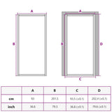 Interior Door Slim Black 93x201.5 cm Tempered Glass and Aluminium 155129